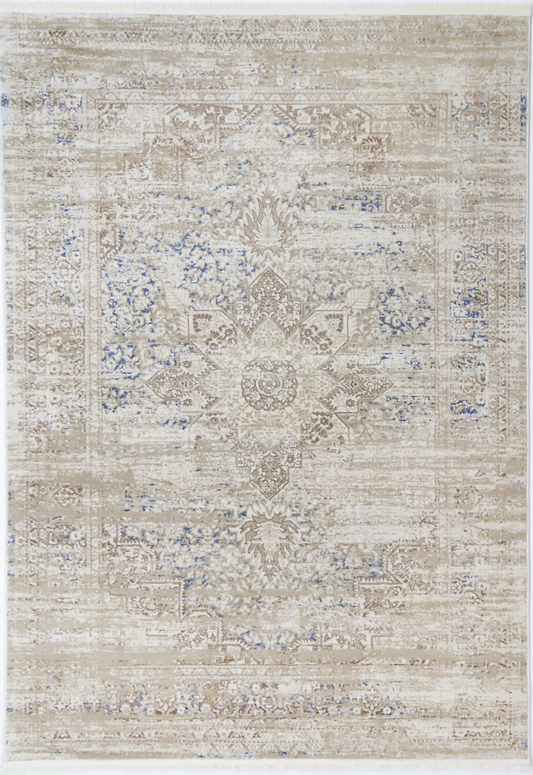 Cordelia Medalion Beige Blue Rug