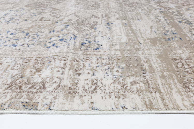 Cordelia Medalion Beige Blue Rug