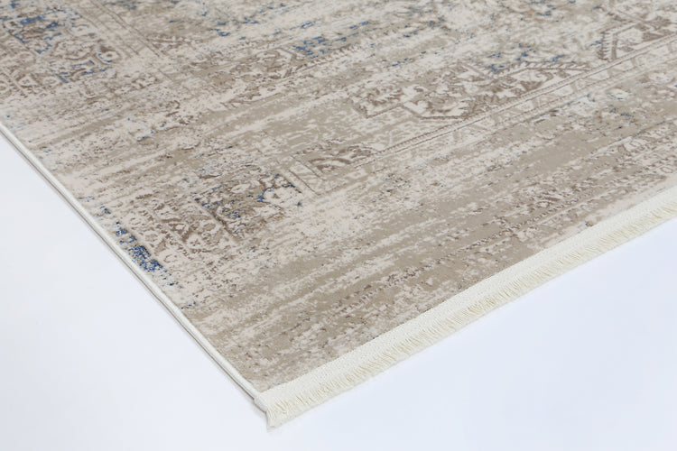 Cordelia Medalion Beige Blue Rug