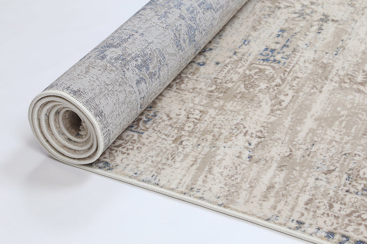 Cordelia Medalion Beige Blue Rug