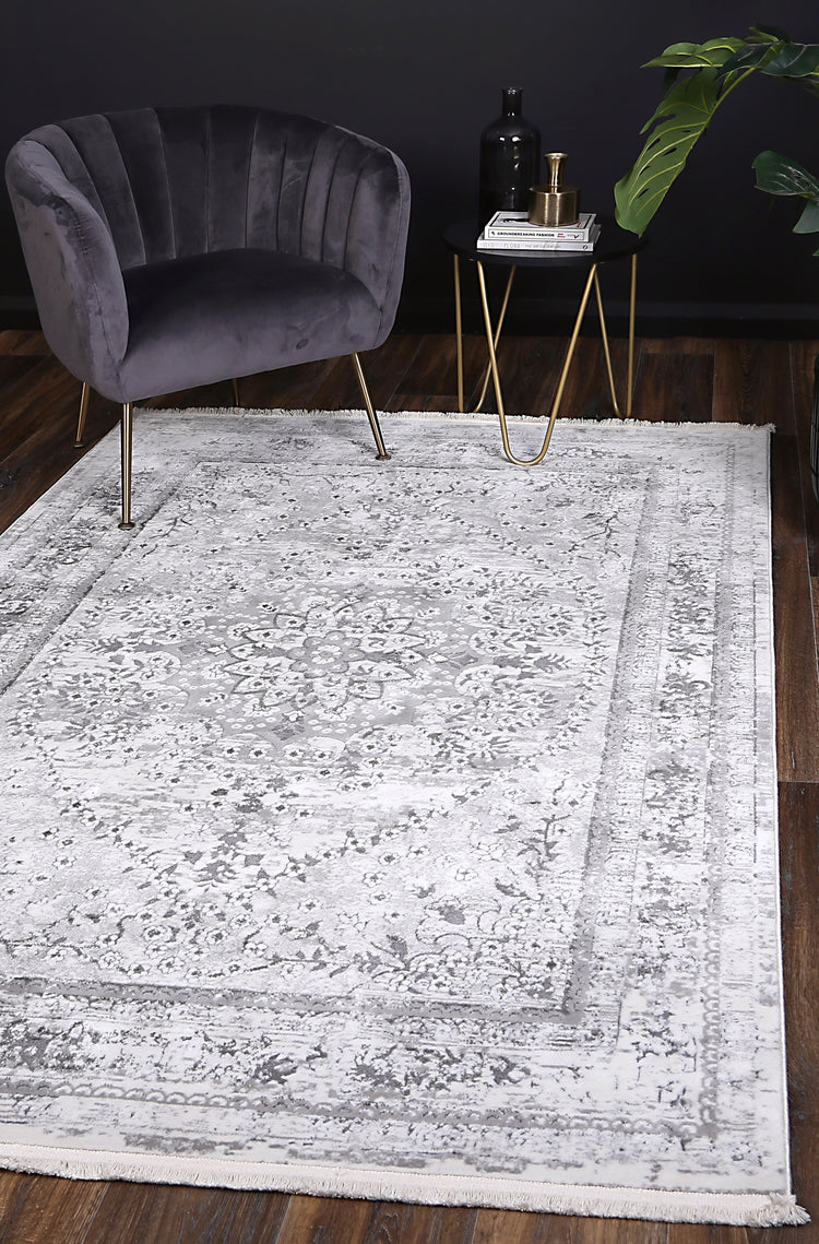 Cordelia Vintage Medalion Grey Rug