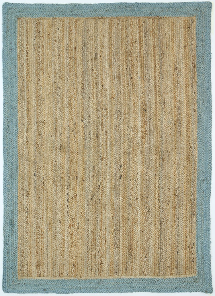 Hampton Blue Border Jute Rug