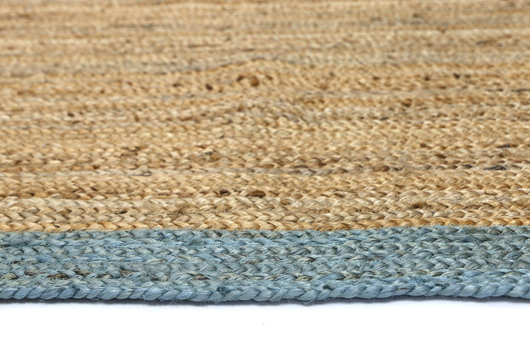 Hampton Blue Border Jute Rug