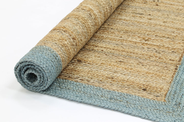 Hampton Blue Border Jute Rug