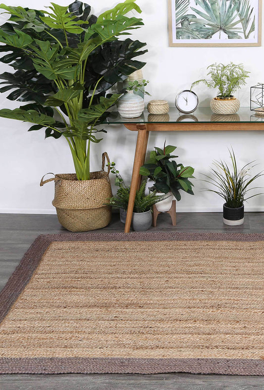 Hampton Beige Border Jute Rug