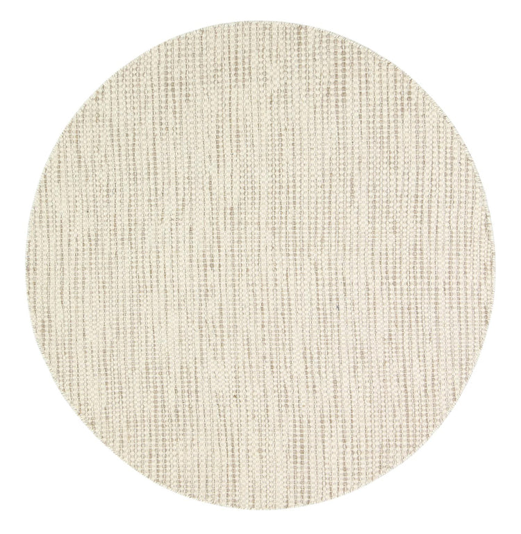 Scandi Beige Reversible Wool Round Rug