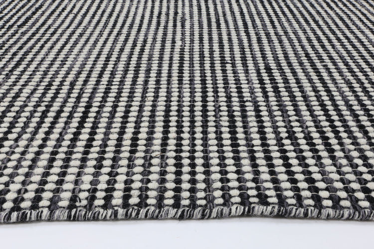 Scandi Charcoal Grey Reversible Wool Rug