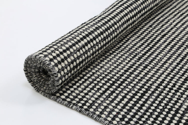 Scandi Charcoal Grey Reversible Wool Rug