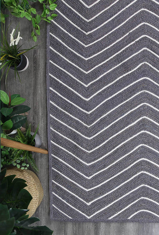 Artisan Grey Natural Chevron Rug