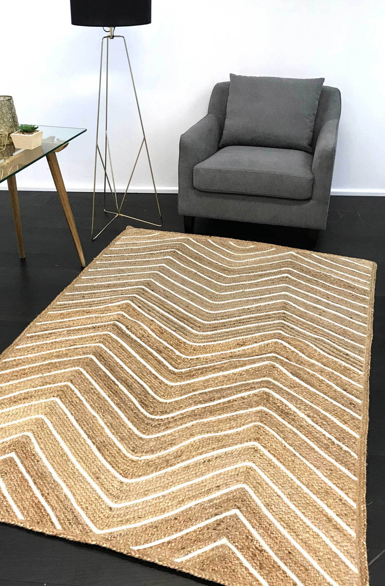 Artisan Beige Natural Chevron Rug