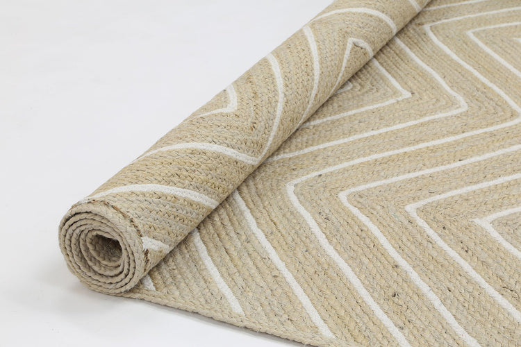 Artisan Light Beige Natural Chevron Rug