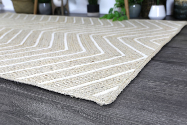 Artisan Light Beige Natural Chevron Rug