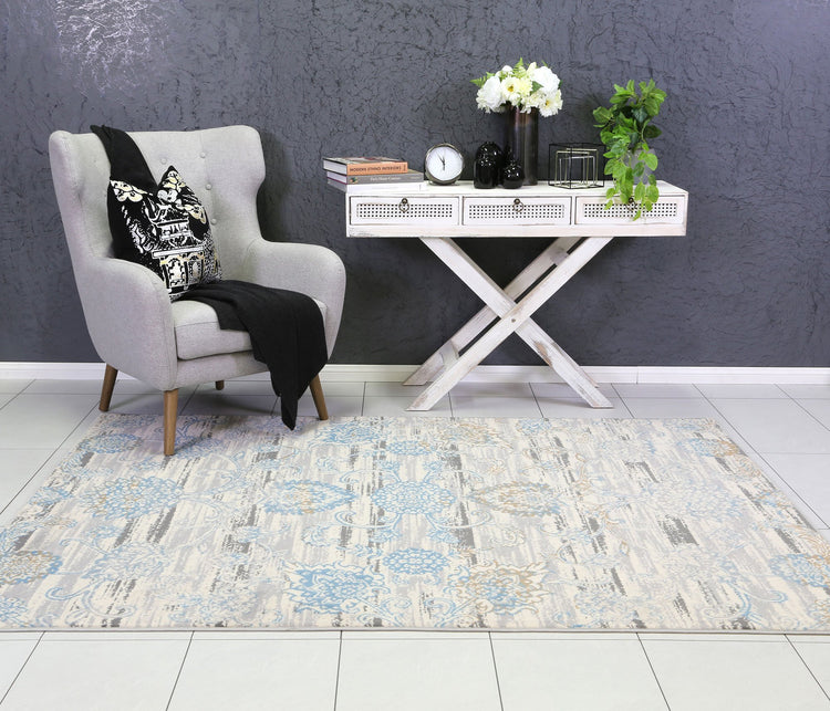 Allure Transitional Grey Blue Rug