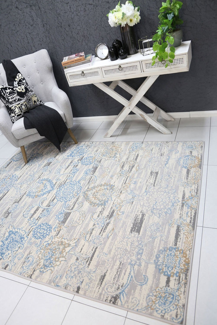 Allure Transitional Grey Blue Rug