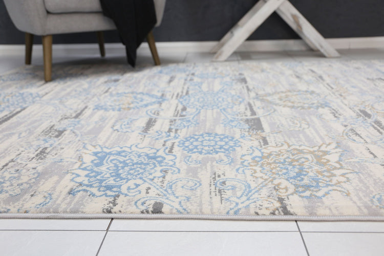 Allure Transitional Grey Blue Rug