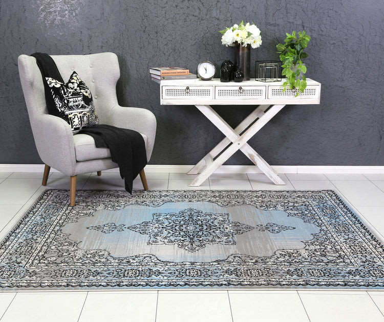 Allure Modern Classic Blue Grey Rug