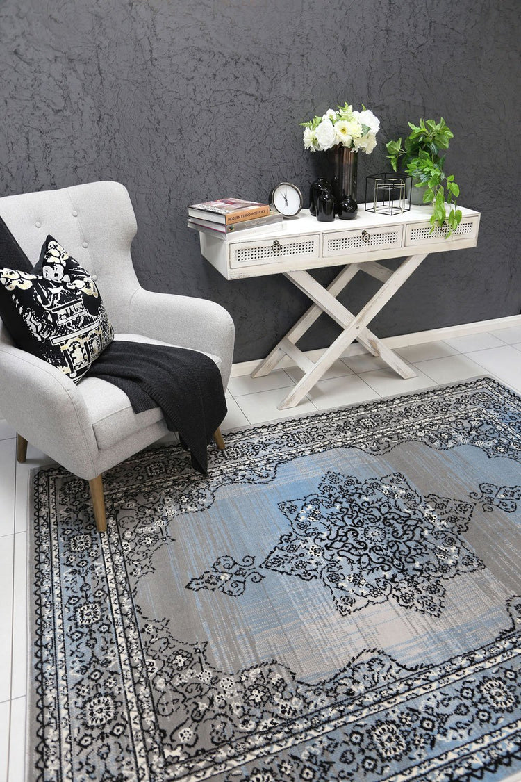 Allure Modern Classic Blue Grey Rug