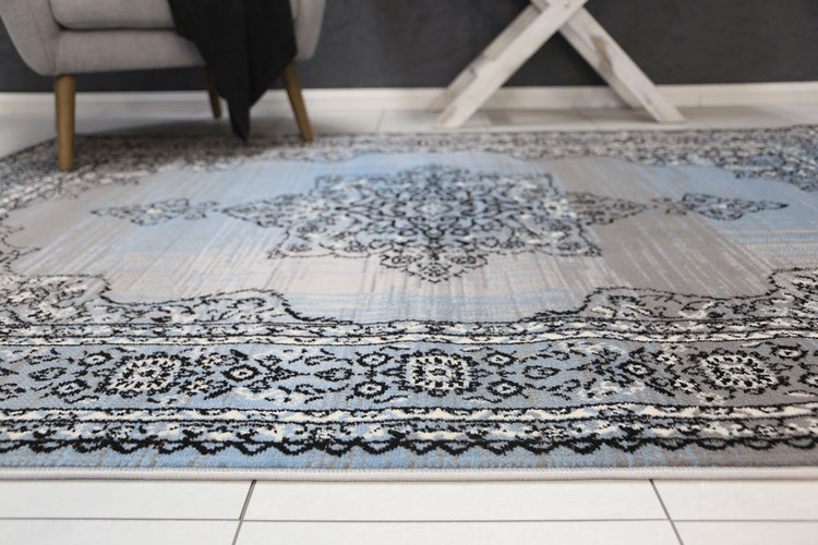 Allure Modern Classic Blue Grey Rug