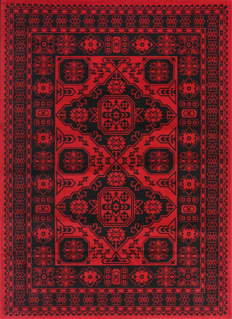 Allure Afghan Khal Rug Red