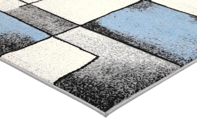 Allure Modern Squares Blue Grey Rug