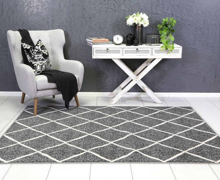 Allure Cross Diamond Grey Rug