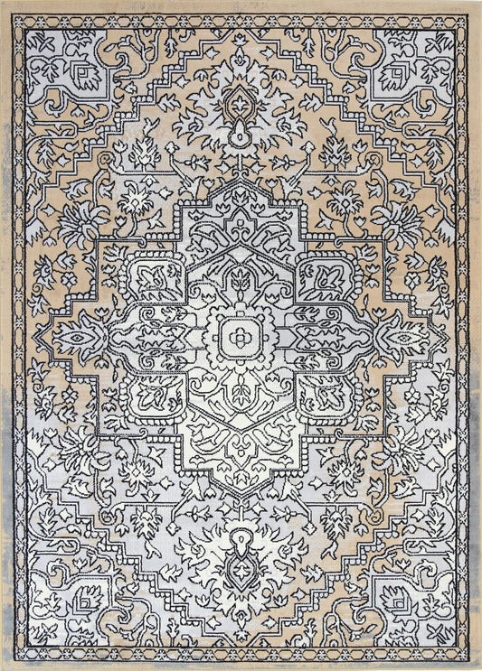 Allure Distressed Vintage Light Grey Beige Rug