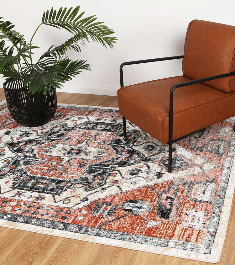 Anatolia Traditional Terracotta White Rug