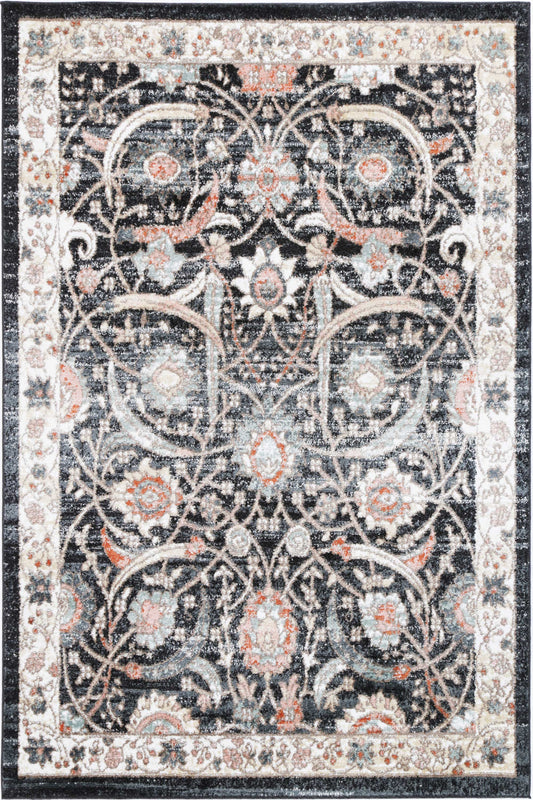 Anatolia Traditional Charcoal Cream  Rug