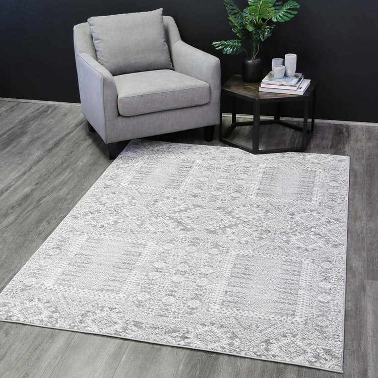 Jezebelle Aztec Grey Contemporary Rug