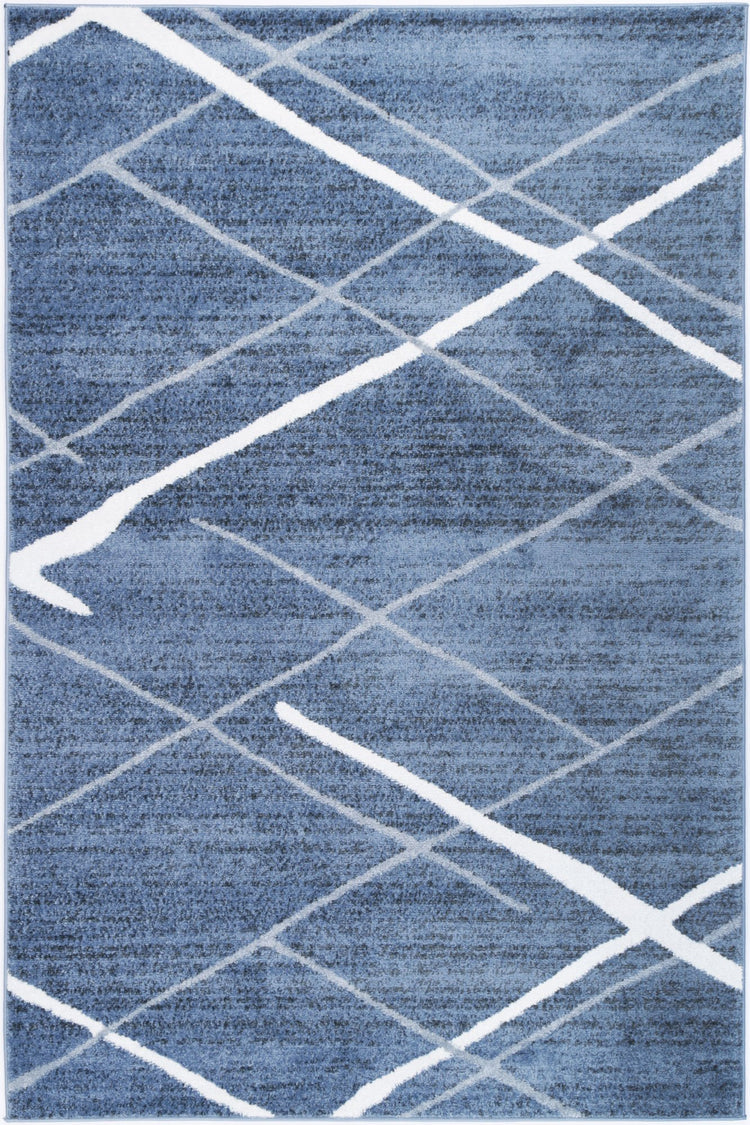 Windjana Abstract Stripe Blue Rug