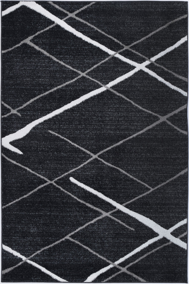 Windjana Abstract Stripe Charcoal Rug