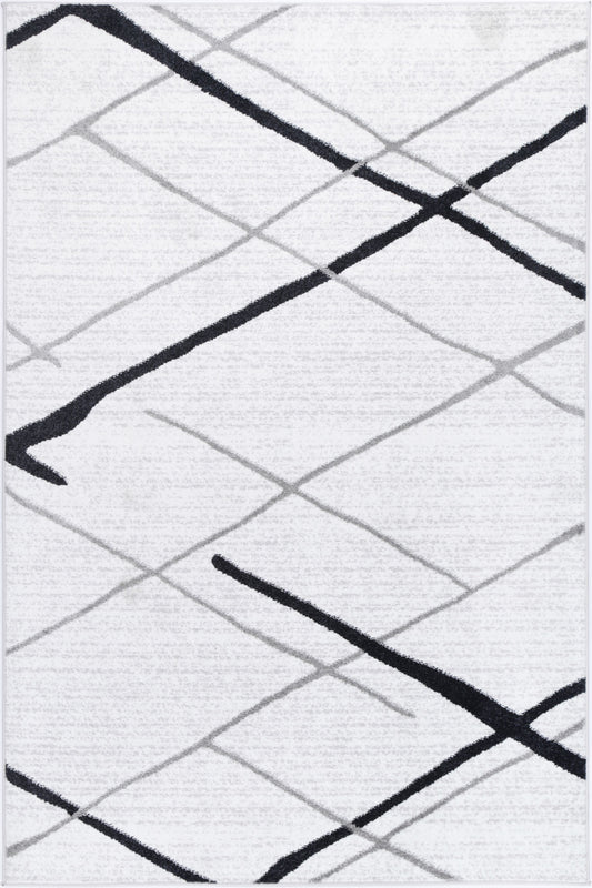 Windjana Abstract Stripe White Rug