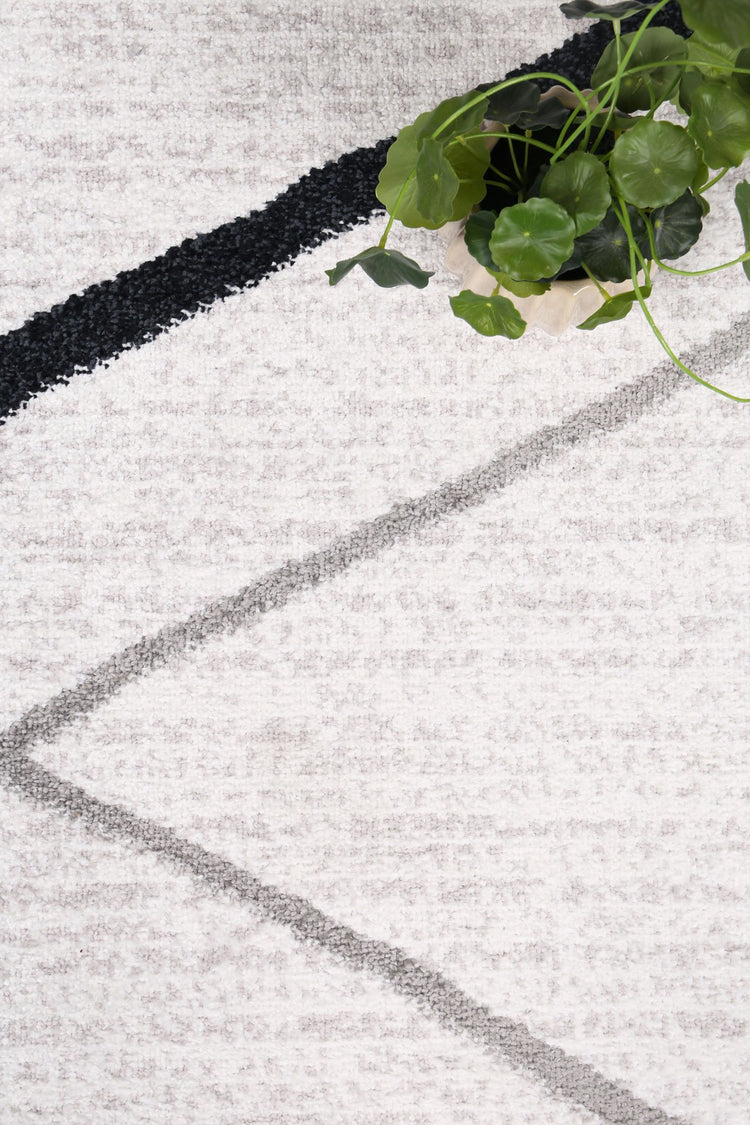 Windjana Abstract Stripe White Rug