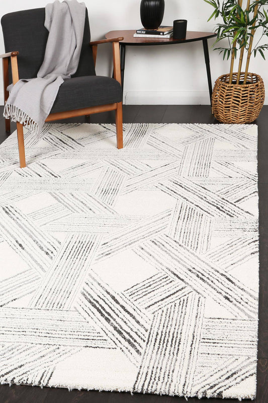 Verve Light Grey Geometric Rug