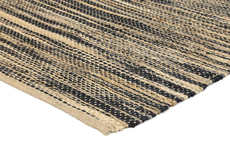 Malmo Grey Stipe Natural Jute Rug