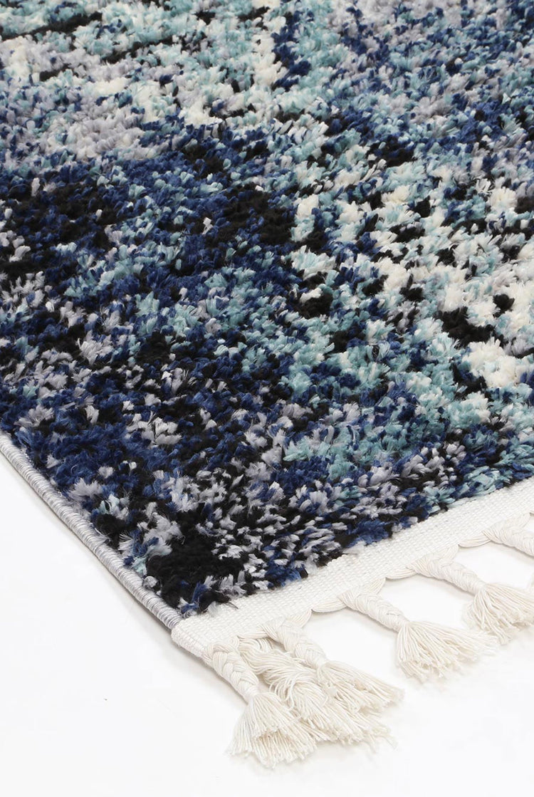 Myk Navy Blue Diamond Abstract Rug