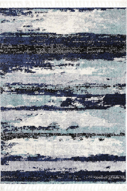 Myk Navy Blue Abstract Rug