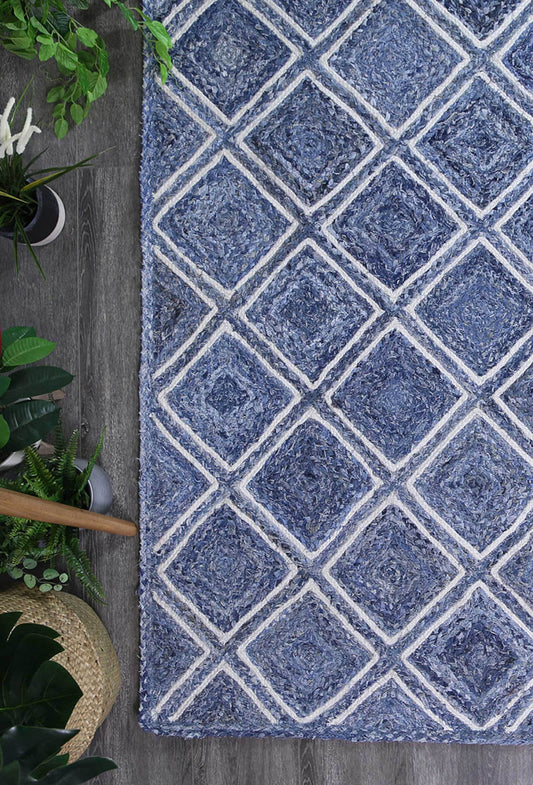 Artisan Blue Natural Parquetry Rug