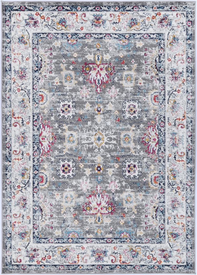 Ligures Grey Multi Traditional Rug