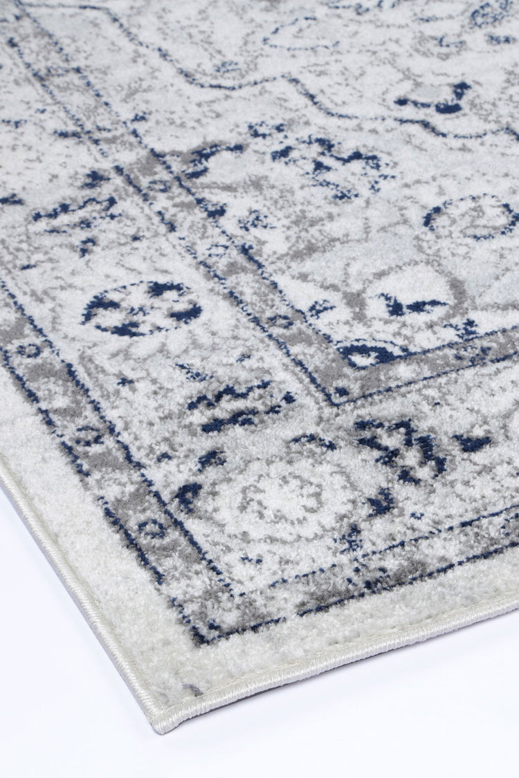 Ligures Cream Navy Floral Rug