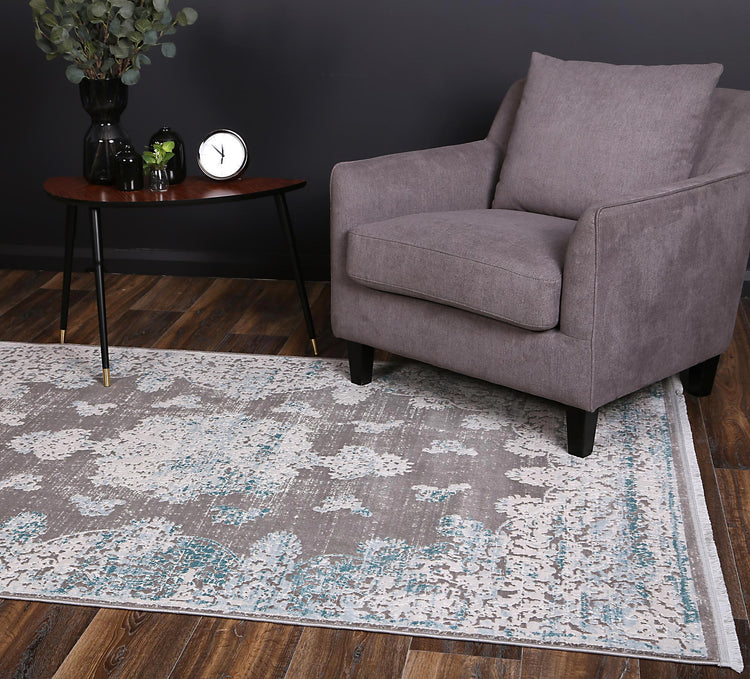 Rapsody Medallion Blue Rug