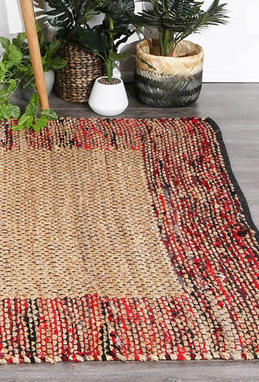 Mahal Multi Colour Boarder Jute Rug