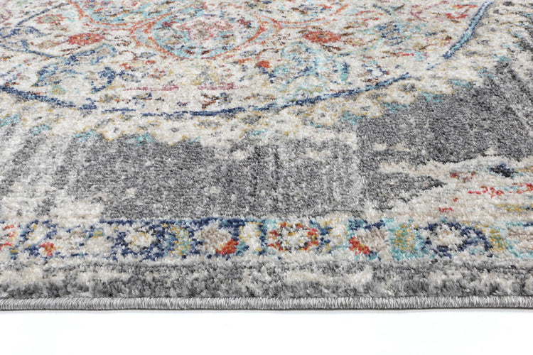 Hollow Medalion Transitional Grey Rug