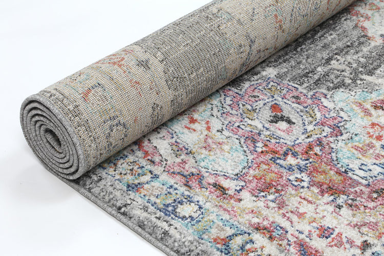 Hollow Medalion Transitional Grey Rug