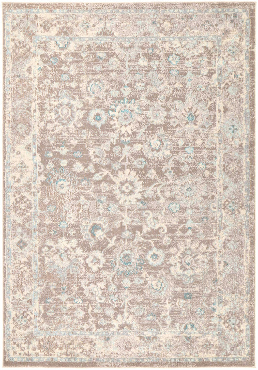 Micah Grey/Sky Blue Floral Rug