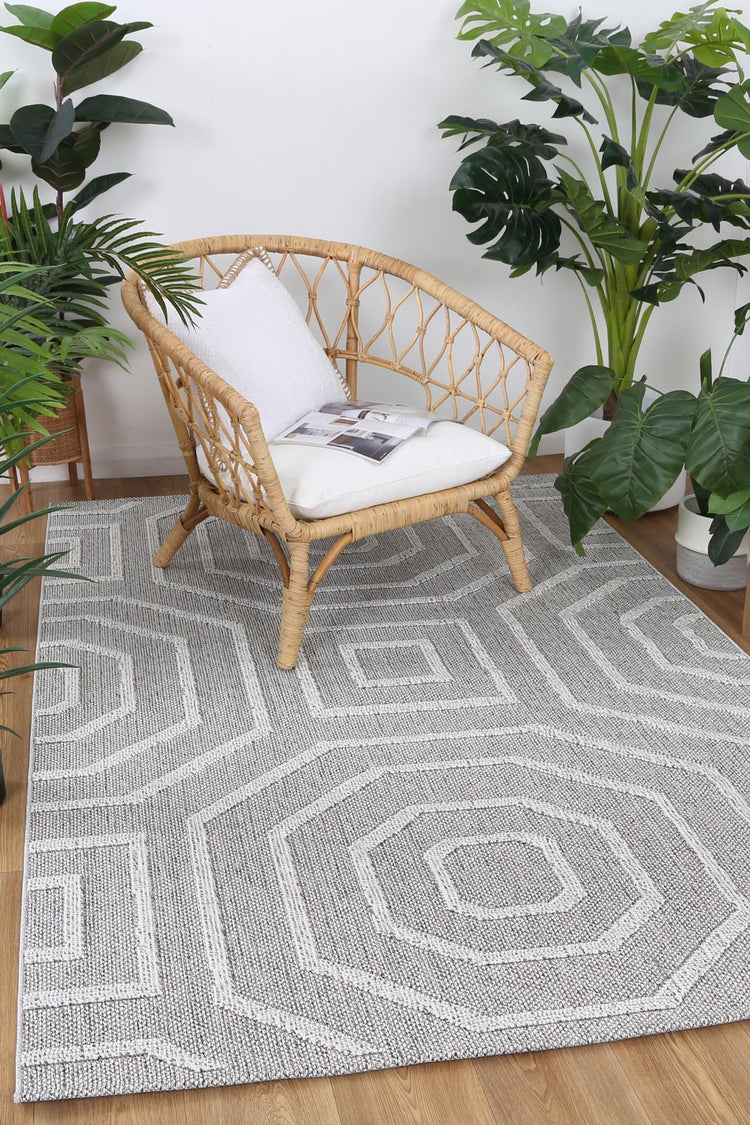 Vanuatu Suri Ash Geometric Flatweave Rug