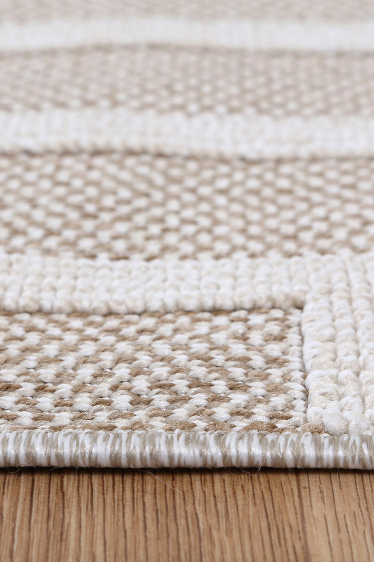 Vanuatu Lui Beige Geometric Flatweave Rug