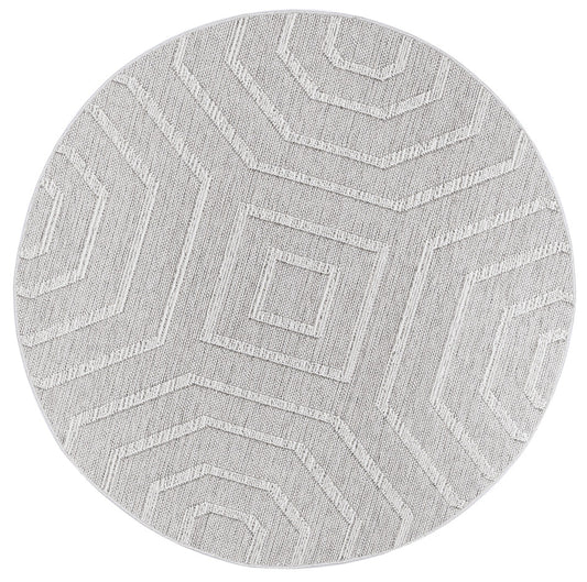 Vanuatu Suri Ash Geometric Round Flatweave Rug